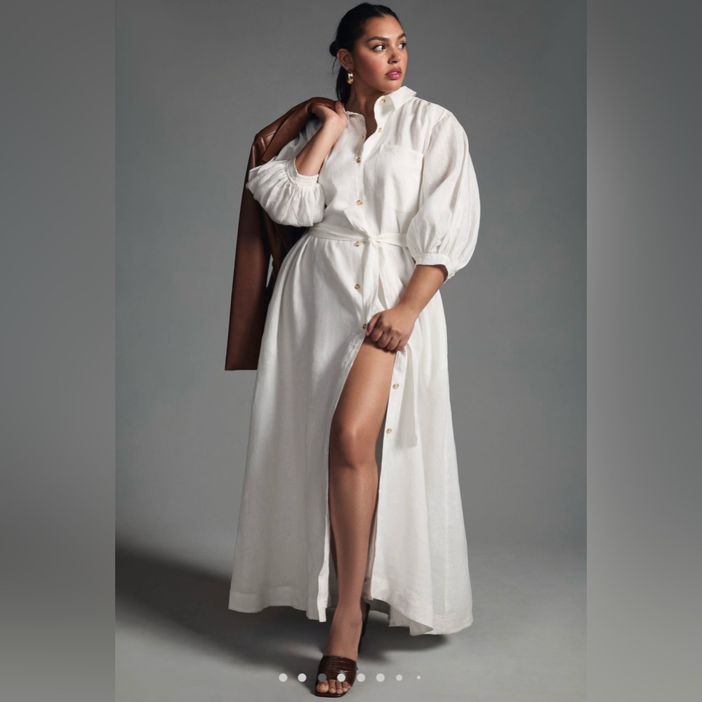 Anthropologie Maeve Linen Shirt Dress size 1X